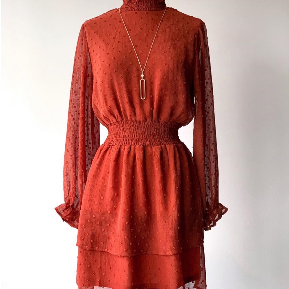 Burnt Orange Mini Dress